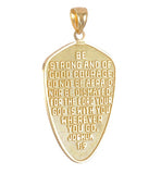 14K Gold Bible Quote Cross Jesus Necklace Charm - Cailin's