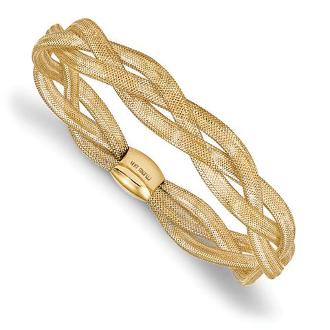14K Yellow Gold Fancy Flex Mesh Bangle Bracelet - Cailin's