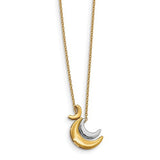 14K Two Tone Celestial Crescent Moon Necklace - Cailin's