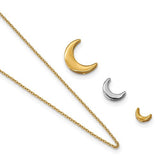 14K Two Tone Celestial Crescent Moon Necklace - Cailin's