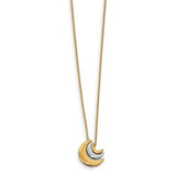 14K Two Tone Celestial Crescent Moon Necklace - Cailin's