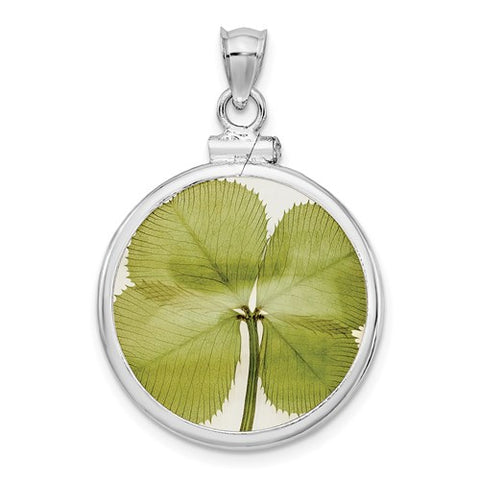 925 Sterling Silver REAL 4 Leaf Clover Necklace Charm - Cailin's