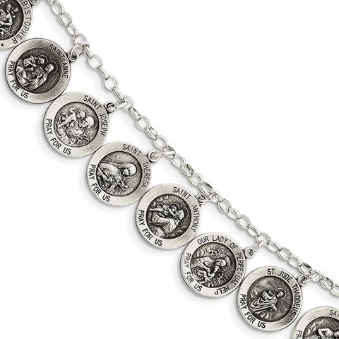 925 Sterling Silver Twelve Patron Saints Bracelet - Cailin's