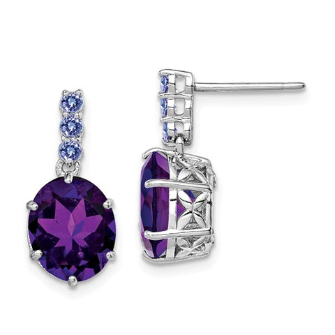 925 Sterling Silver Tanzanite Amethyst Post Earrings - Cailin's