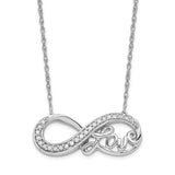 925 Sterling Silver Infinity Love diamond 18" Necklace - Cailin's