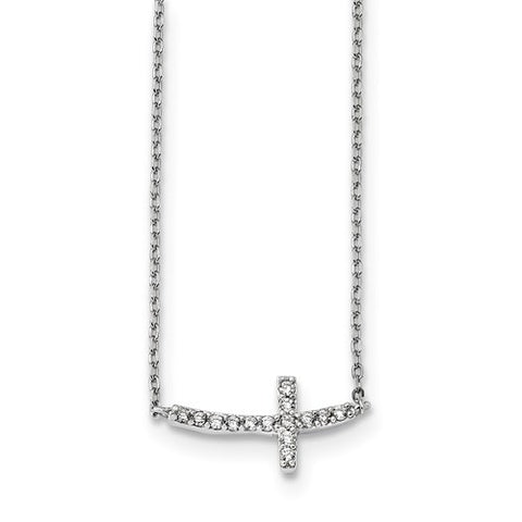 925 Sterling Silver Crossways Cross Necklace - Cailin's