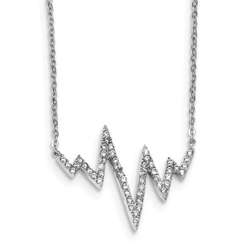 925 Sterling Silver Heartbeat Zig Zag 18in Necklace - Cailin's