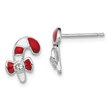 925 Sterling Silver Candy Cane Christmas Earrings - Cailin's