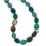 Sterling Silver Green Crystal Jade Jasper Serpentine Necklace - Cailin's
