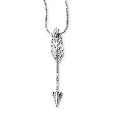 925 Sterling Silver CZ Pavé Arrow Necklace - Cailin's