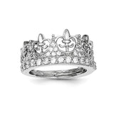 Sterling Silver Crown CZ Rings - Cailin's