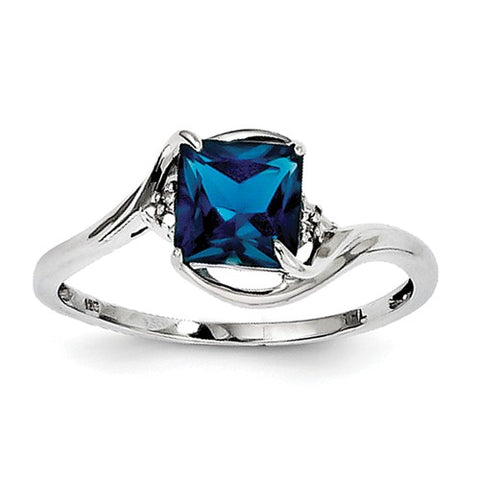 925 Sterling Silver Blue Topaz diamond Ring - Cailin's