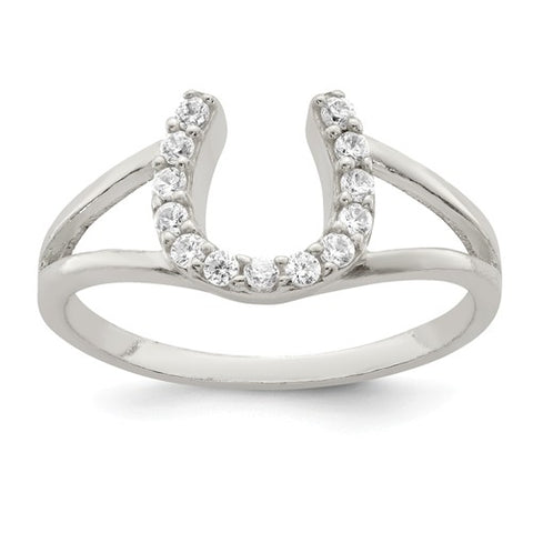 925 Sterling Silver Horseshoe CZ Ring - Cailin's