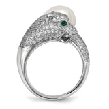 925 Sterling Silver Pretty Panther Pearl CZ Ring - Cailin's