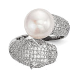 925 Sterling Silver Pretty Panther Pearl CZ Ring - Cailin's