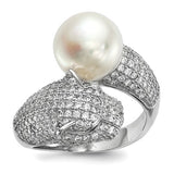 925 Sterling Silver Pretty Panther Pearl CZ Ring - Cailin's