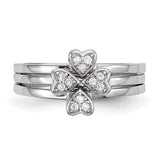 925 Sterling Silver 4 Leaf Clover CZ Rings - Cailin's