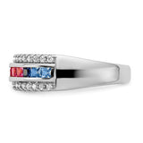 925 Sterling Silver Regal Rainbow CZ Ring - Cailin's