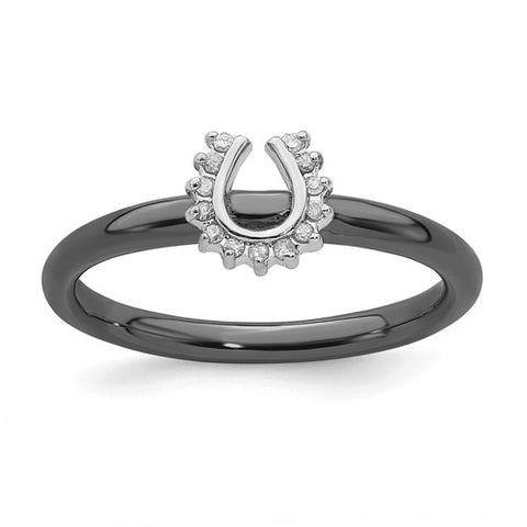 925 Sterling Silver Colour Me Fancy Horseshoe diamond Rings - Cailin's
