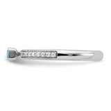 925 Sterling Silver Blue Topaz diamond Ring - Cailin's