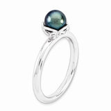 925 Sterling Silver Black Freshwater Pearl Ring - Cailin's
