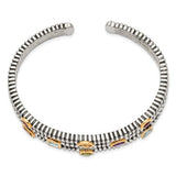 14K Two Tone Multi Gemstone 1 CT Bangle Bracelet - Cailin's
