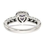 925 Sterling Silver with 14KY Accent Antique Amethyst Heart Ring - Cailin's