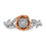 14K Two Tone Rose diamond Engagement Ring - Cailin's