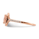 14K Rose Gold 1CT Morganite diamond Engagement Ring - Cailin's