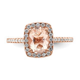 14K Rose Gold 1CT Morganite diamond Engagement Ring - Cailin's
