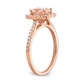 14K Rose Gold 1CT Morganite diamond Engagement Ring - Cailin's