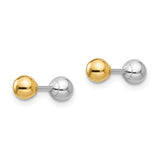 14K Reversible Two Tone Ball Screw Back Earrings - Cailin's