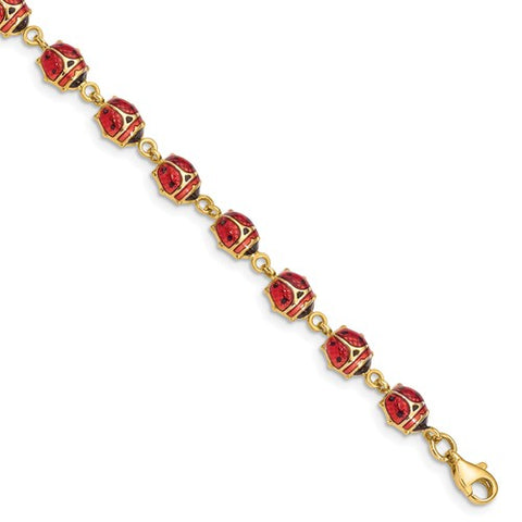 14K Yellow Gold Lovely Ladybug Bracelet - Cailin's