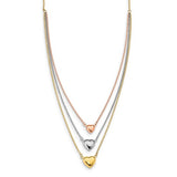 14K Gold Three Hearts of Love Layer Necklace - Cailin's