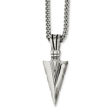 Stainless Steel 22in Antique Tribal dagger Necklace - Cailin's