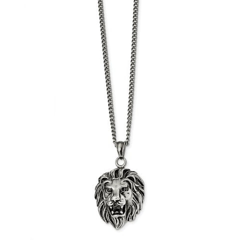 Stainless Steel Lion Head 24 inch Necklace - Cailin's