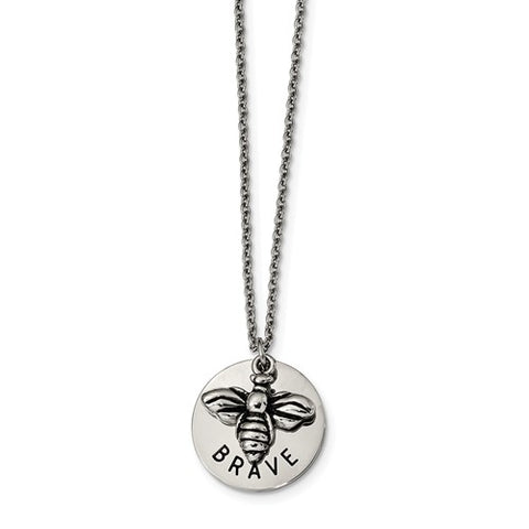 Stainless Steel Bumble Bee Brave Necklace - Cailin's