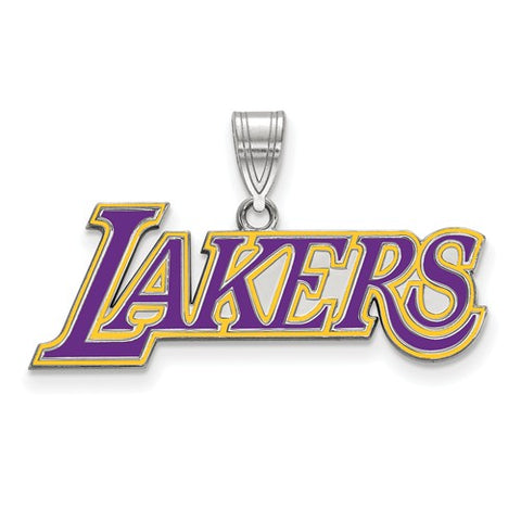 925 Sterling Silver LA Lakers NBA Basketball Team Logo Necklace Charm - Cailin's