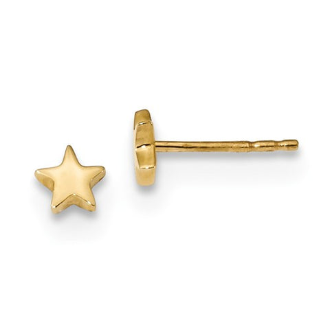 14K Gold Shiny Gold Star Post Earrings - Cailin's