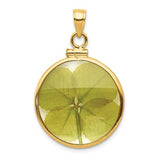 14K Yellow Gold Real Four Leaf Clover Necklace Charm - Cailin's
