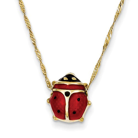 14K Yellow Gold Lovely Ladybug Necklace - Cailin's