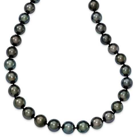 14K White Gold Saltwater Tahitian Black Pearl Necklace - Cailin's