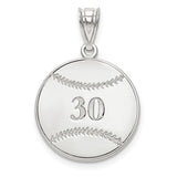925 Sterling Silver Custom Name Baseball Necklace Charm - Cailin's