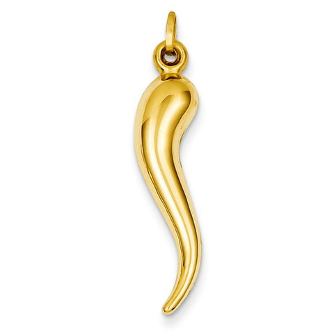14K Yellow Gold Lucky Italian Horn Charm - Cailin's