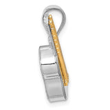 Two Tone Blue Topaz Acoustic Guitar Necklace Charm - Cailin's