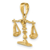 14K Yellow Gold True Scales of Justice Necklace Charm