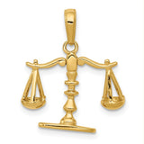 14K Yellow Gold True Scales of Justice Necklace Charm