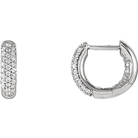 Sterling Silver CZ In Out Hoop Earrings - Cailin's