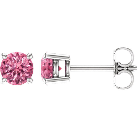14K White Gold Pure Pink Topaz Post Earrings - Cailins | Fine Jewelry + Gifts