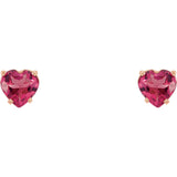 14K Gold Genuine Gemstone Heart Post Earrings - Cailins | Fine Jewelry + Gifts